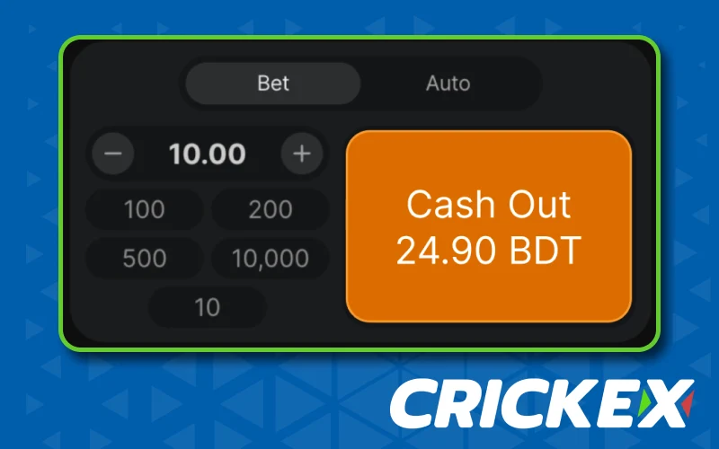 Press cash out in Aviator on Crickex and secure your winnings before the plane flies away.